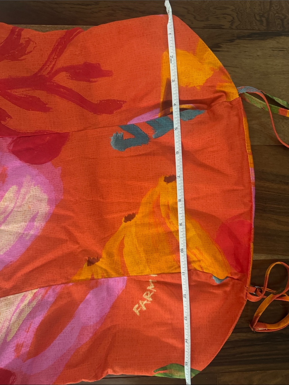 FARM Rio Red Multicolor Floral Sundress with Ruffle Hem - Picture 3 of 3